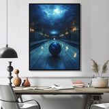 Blue And Black Bowling Strike Zone - Bowling Canvas Wall Art