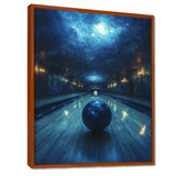 Blue And Black Bowling Strike Zone - Bowling Canvas Wall Art