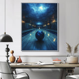 Blue And Black Bowling Strike Zone - Bowling Canvas Wall Art