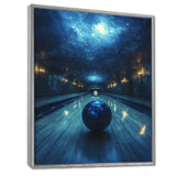 Blue And Black Bowling Strike Zone - Bowling Canvas Wall Art