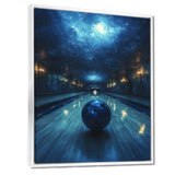 Blue And Black Bowling Strike Zone - Bowling Canvas Wall Art