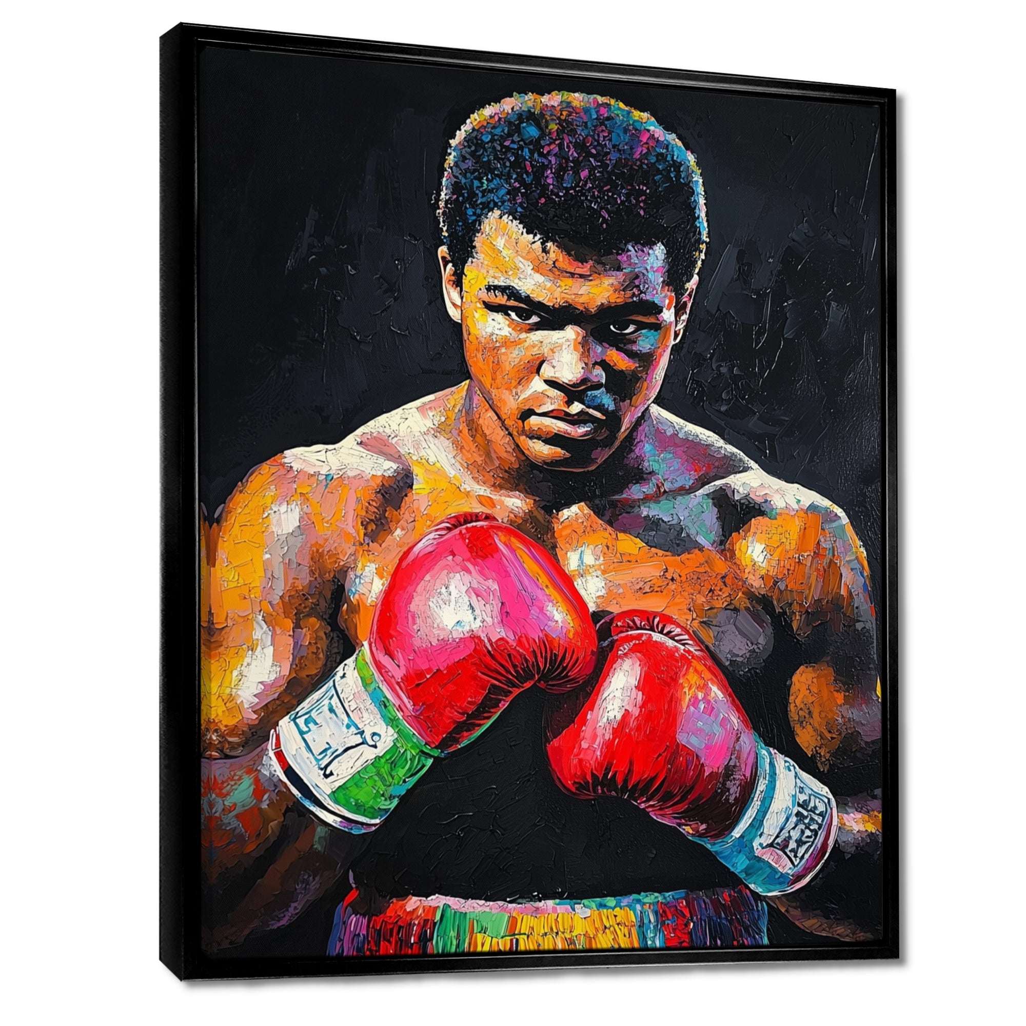 Red And Green Sport Boxing Mohamad Ali Art I - Sport Boxing Canvas Wall Art