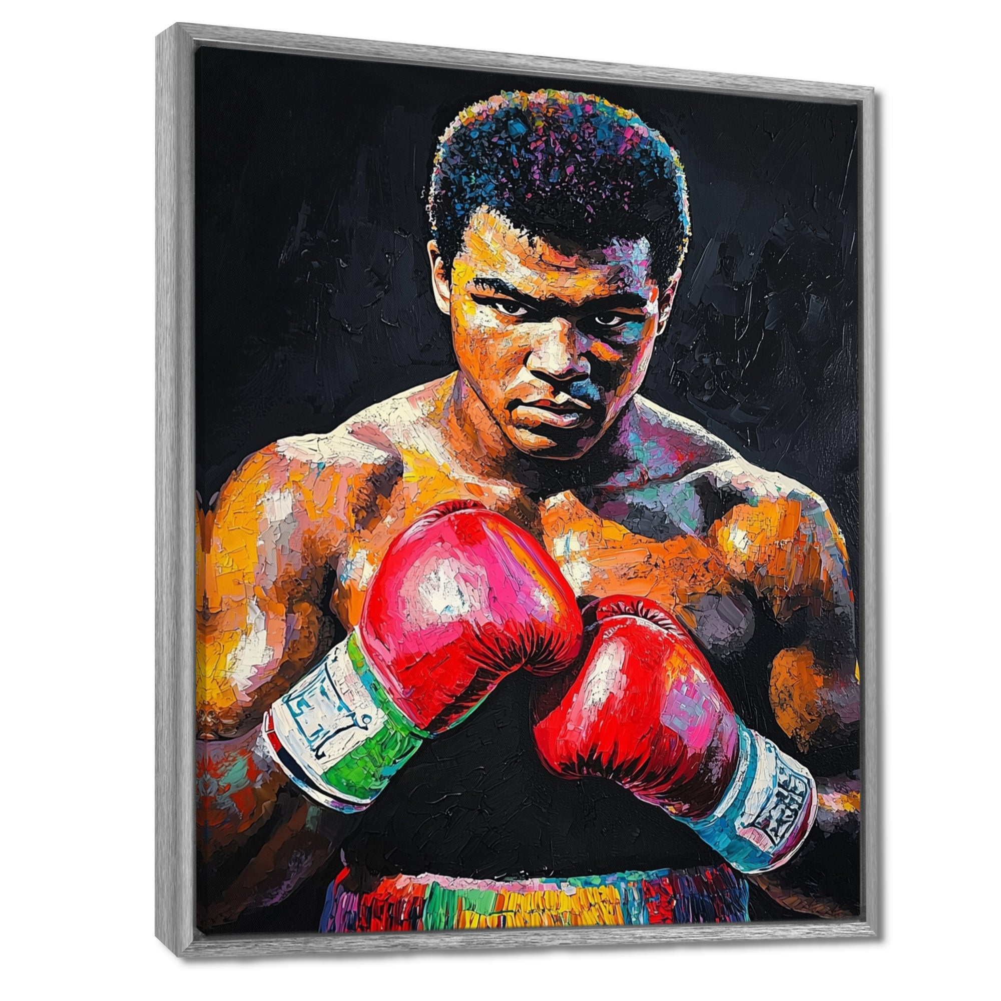 Red And Green Sport Boxing Mohamad Ali Art I - Sport Boxing Canvas Wall Art
