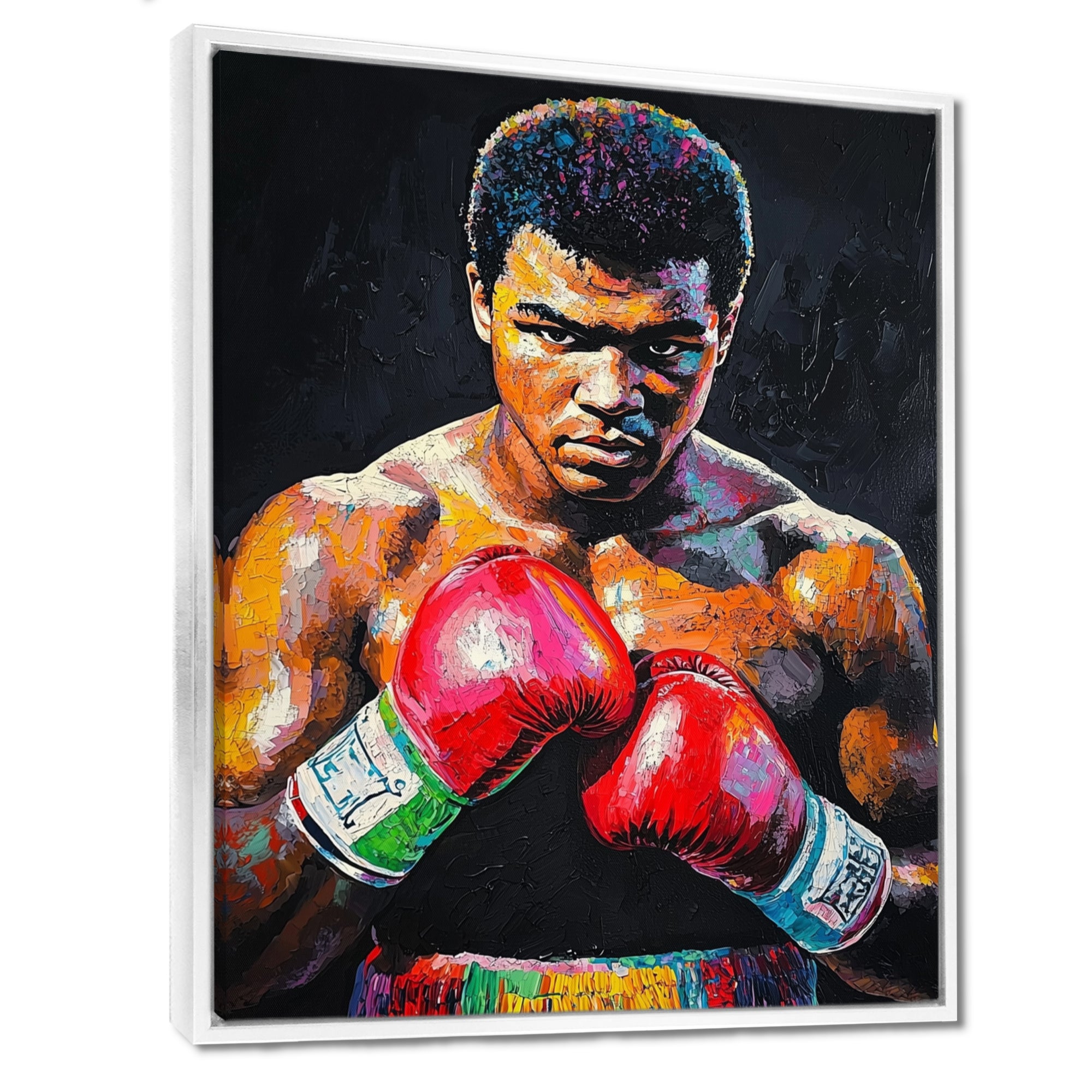 Red And Green Sport Boxing Mohamad Ali Art I - Sport Boxing Canvas Wall Art