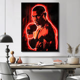 Neon Style Painting Of Mike Tyson - Sport Boxing Canvas Wall Art