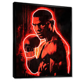Neon Style Painting Of Mike Tyson - Sport Boxing Canvas Wall Art