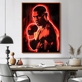 Neon Style Painting Of Mike Tyson - Sport Boxing Canvas Wall Art