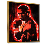 Neon Style Painting Of Mike Tyson - Sport Boxing Canvas Wall Art