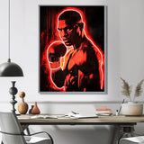 Neon Style Painting Of Mike Tyson - Sport Boxing Canvas Wall Art