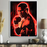 Neon Style Painting Of Mike Tyson - Sport Boxing Canvas Wall Art