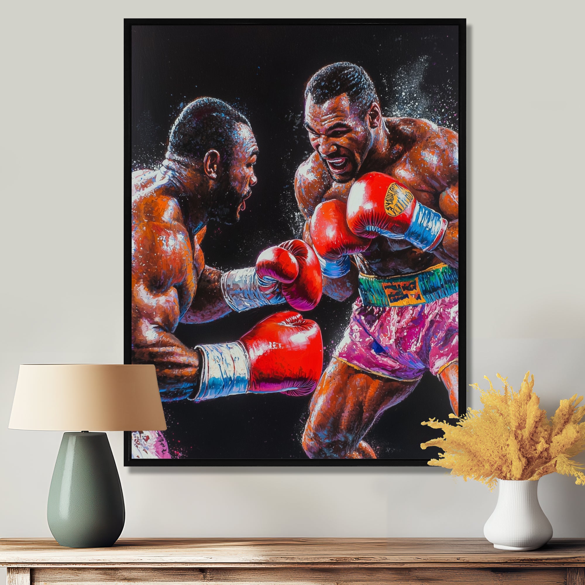 Red And Black Boxing Championship I - Sport Boxing Canvas Wall Art