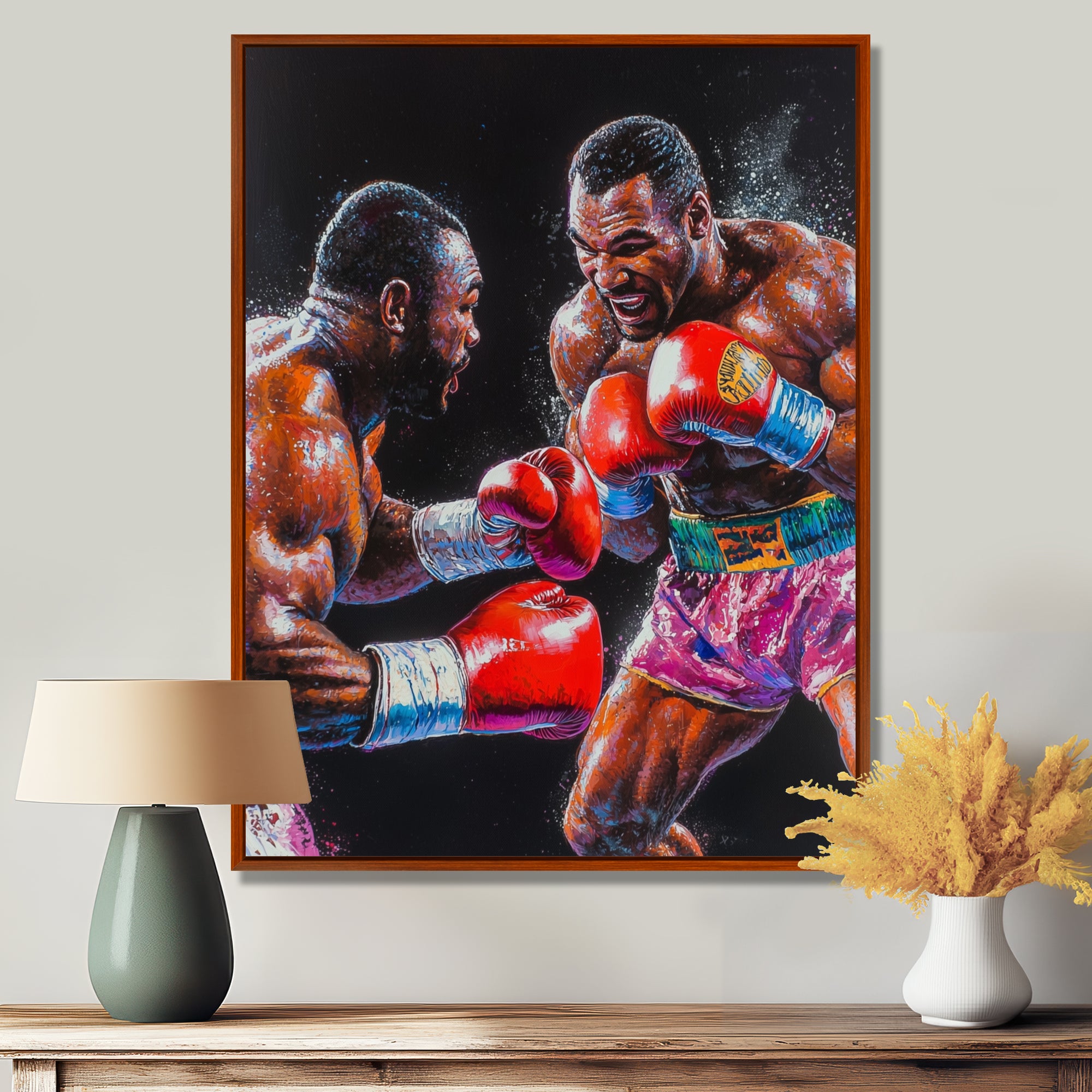 Red And Black Boxing Championship I - Sport Boxing Canvas Wall Art