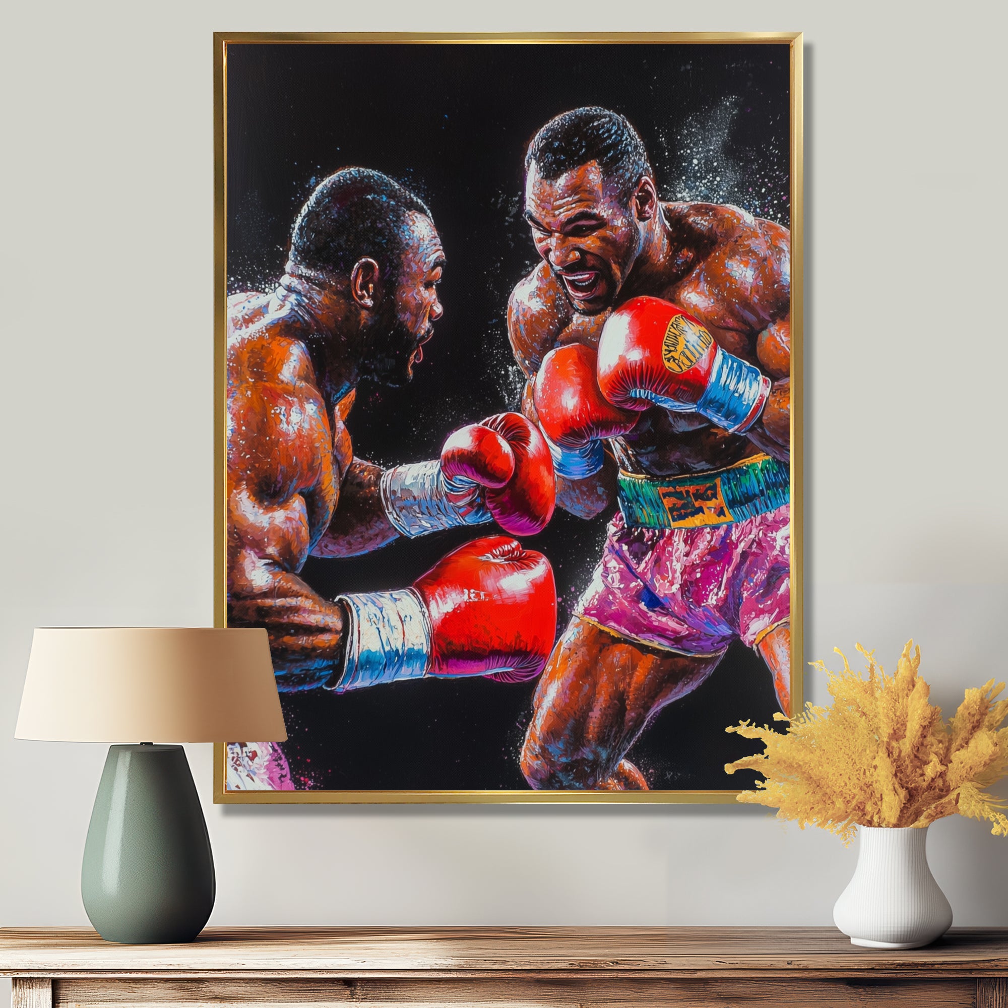 Red And Black Boxing Championship I - Sport Boxing Canvas Wall Art