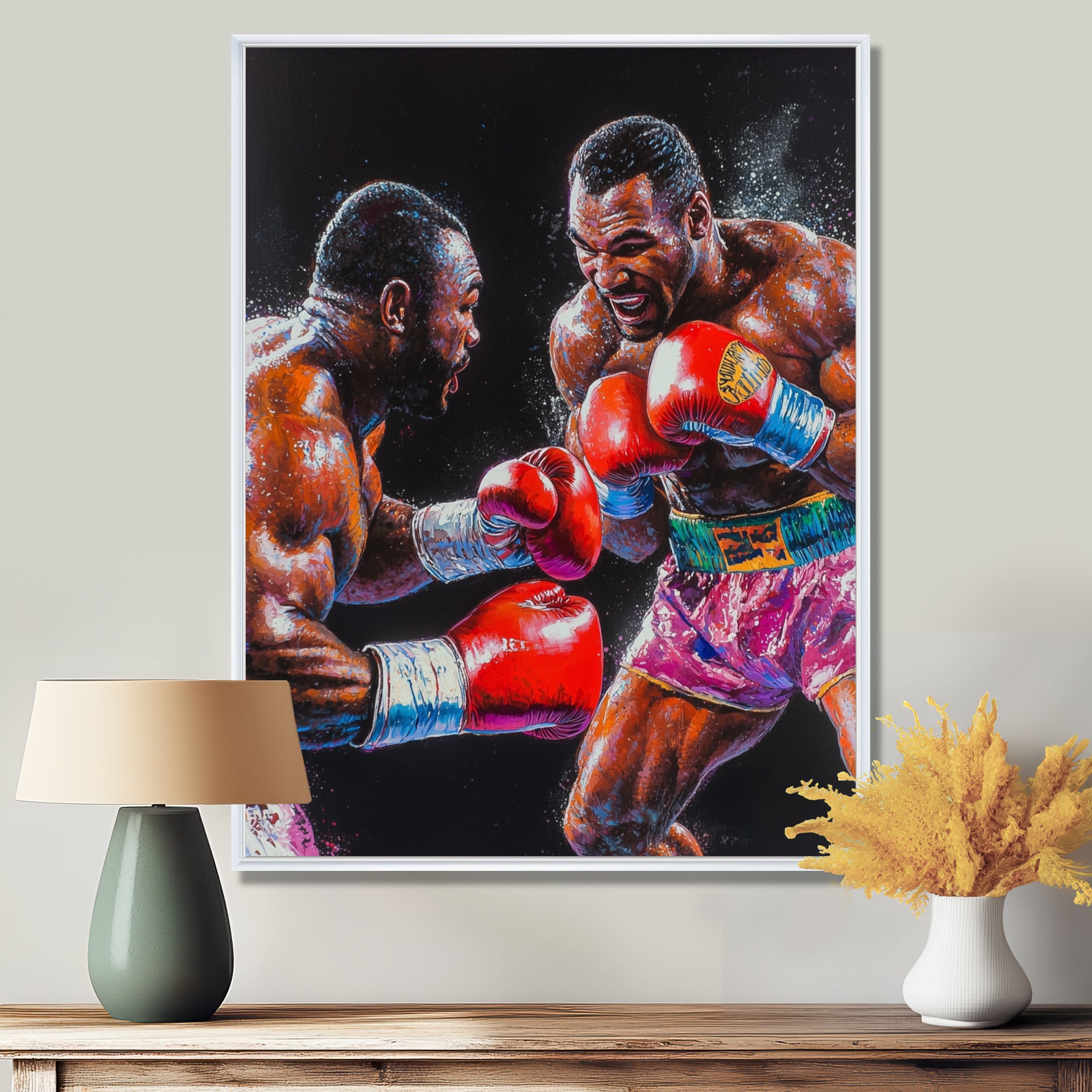 Red And Black Boxing Championship I - Sport Boxing Canvas Wall Art