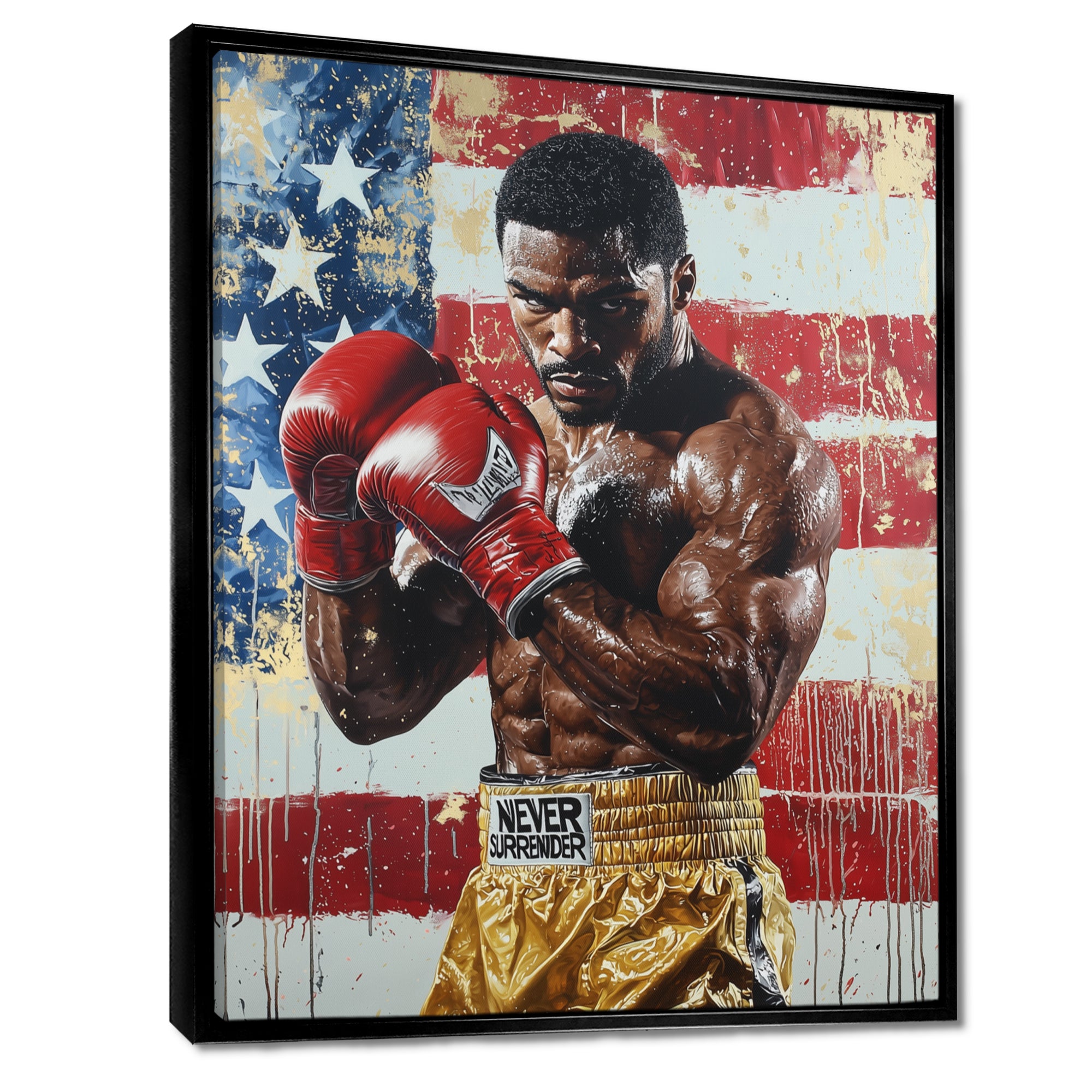 Red And White Sport Boxing Apollo Creed I - Sport Boxing Canvas Wall Art