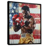 Red And White Sport Boxing Apollo Creed I - Sport Boxing Canvas Wall Art