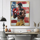 Red And White Sport Boxing Apollo Creed I - Sport Boxing Canvas Wall Art