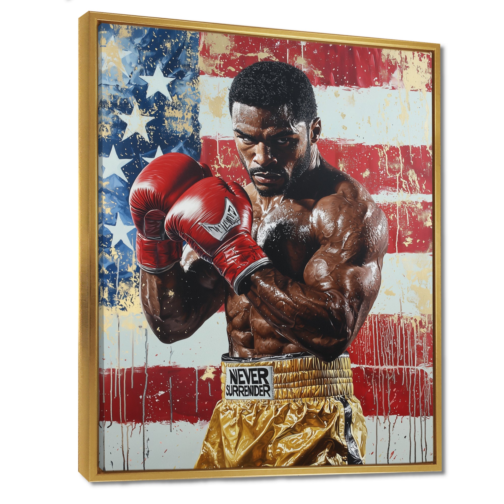 Red And White Sport Boxing Apollo Creed I - Sport Boxing Canvas Wall Art