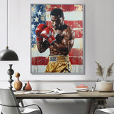 Red And White Sport Boxing Apollo Creed I - Sport Boxing Canvas Wall Art