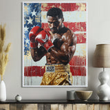 Red And White Sport Boxing Apollo Creed I - Sport Boxing Canvas Wall Art