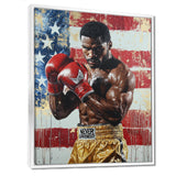 Red And White Sport Boxing Apollo Creed I - Sport Boxing Canvas Wall Art