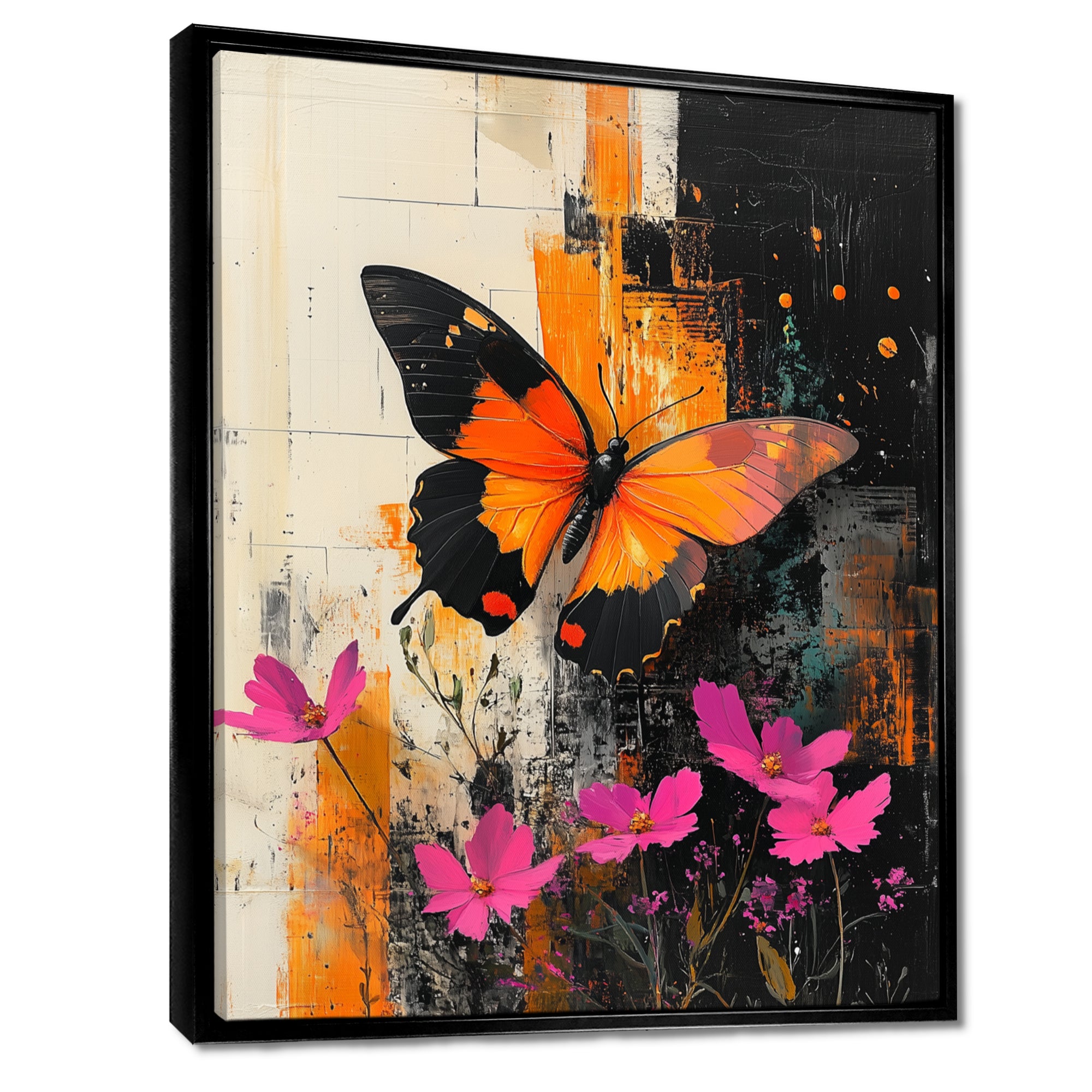 Butterfly Shoreline Symphony Of Life - Butterfly Framed Canvas Art