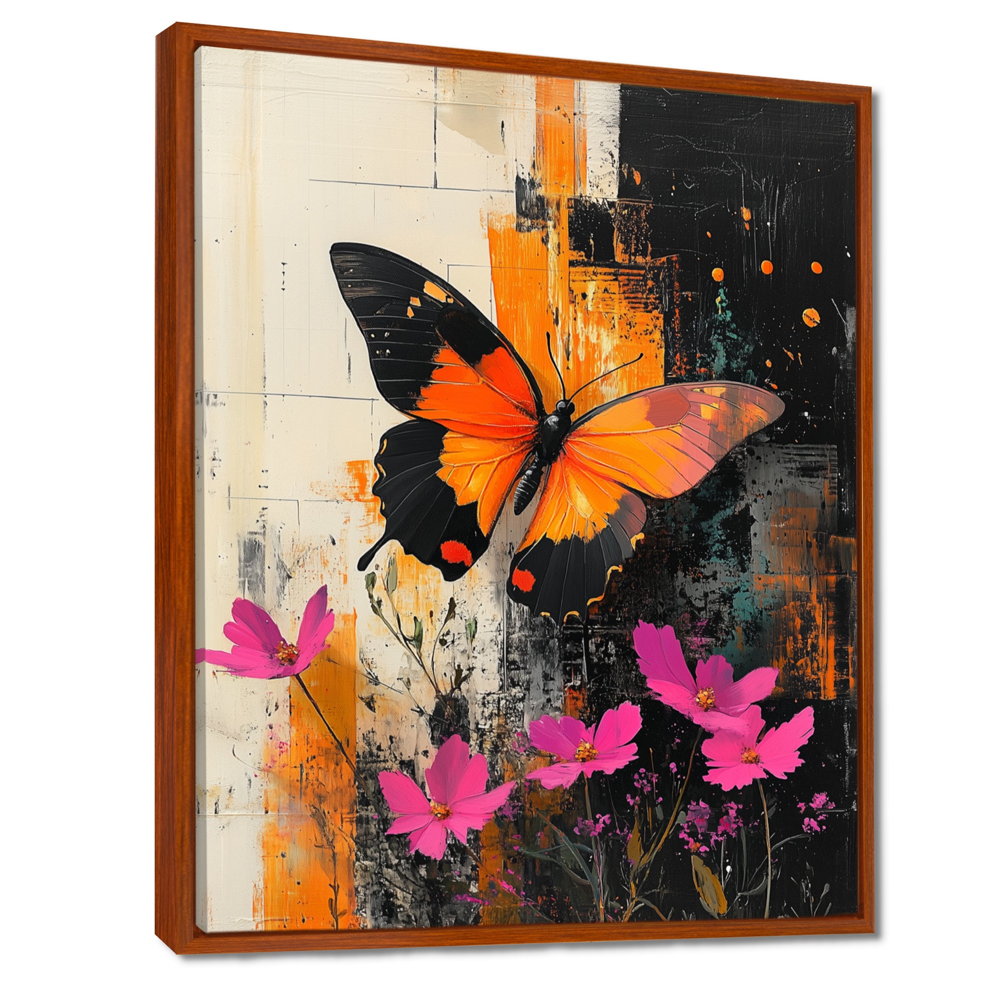 Butterfly Shoreline Symphony Of Life - Butterfly Framed Canvas Art