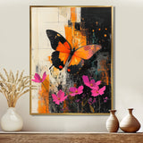 Butterfly Shoreline Symphony Of Life - Butterfly Framed Canvas Art