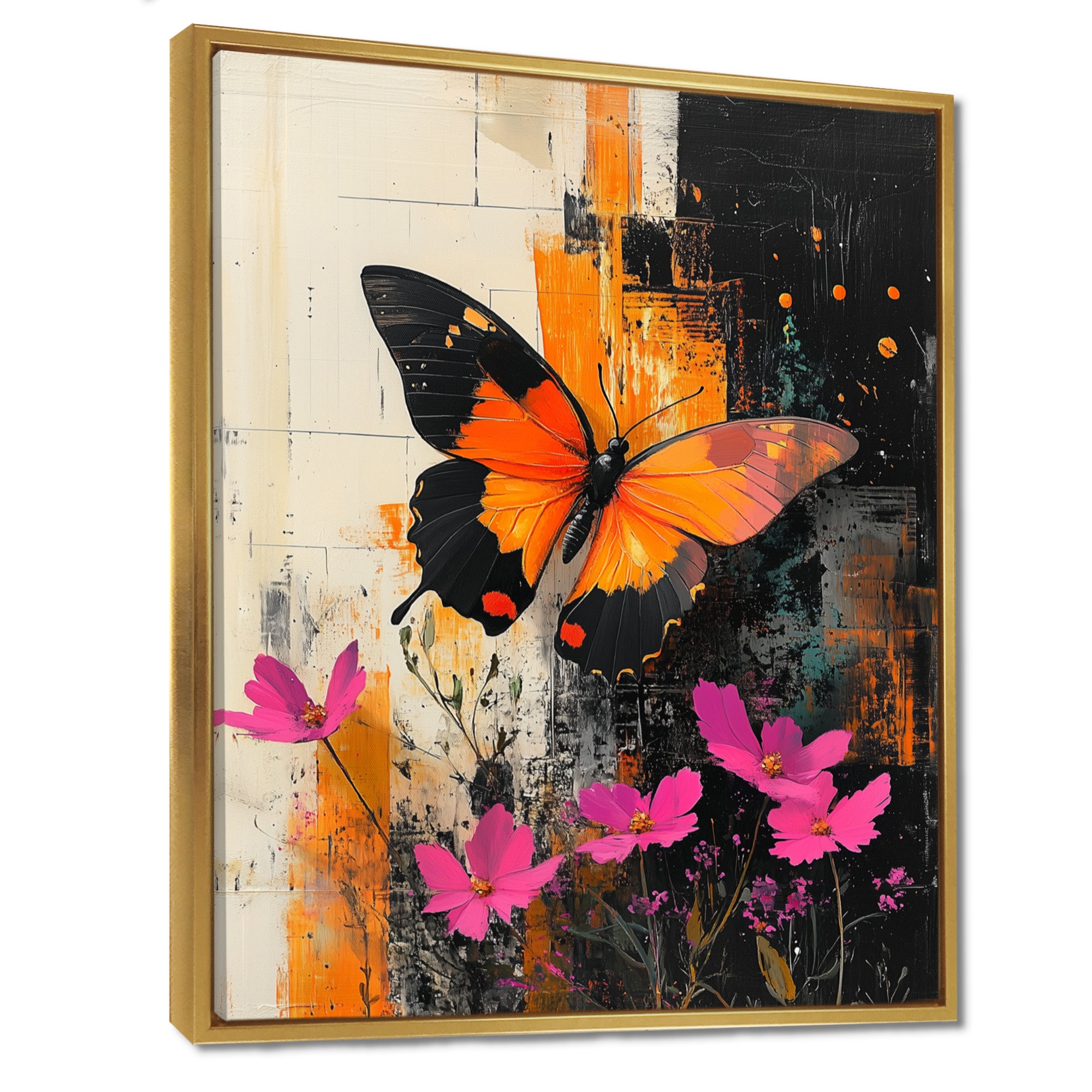 Butterfly Shoreline Symphony Of Life - Butterfly Framed Canvas Art