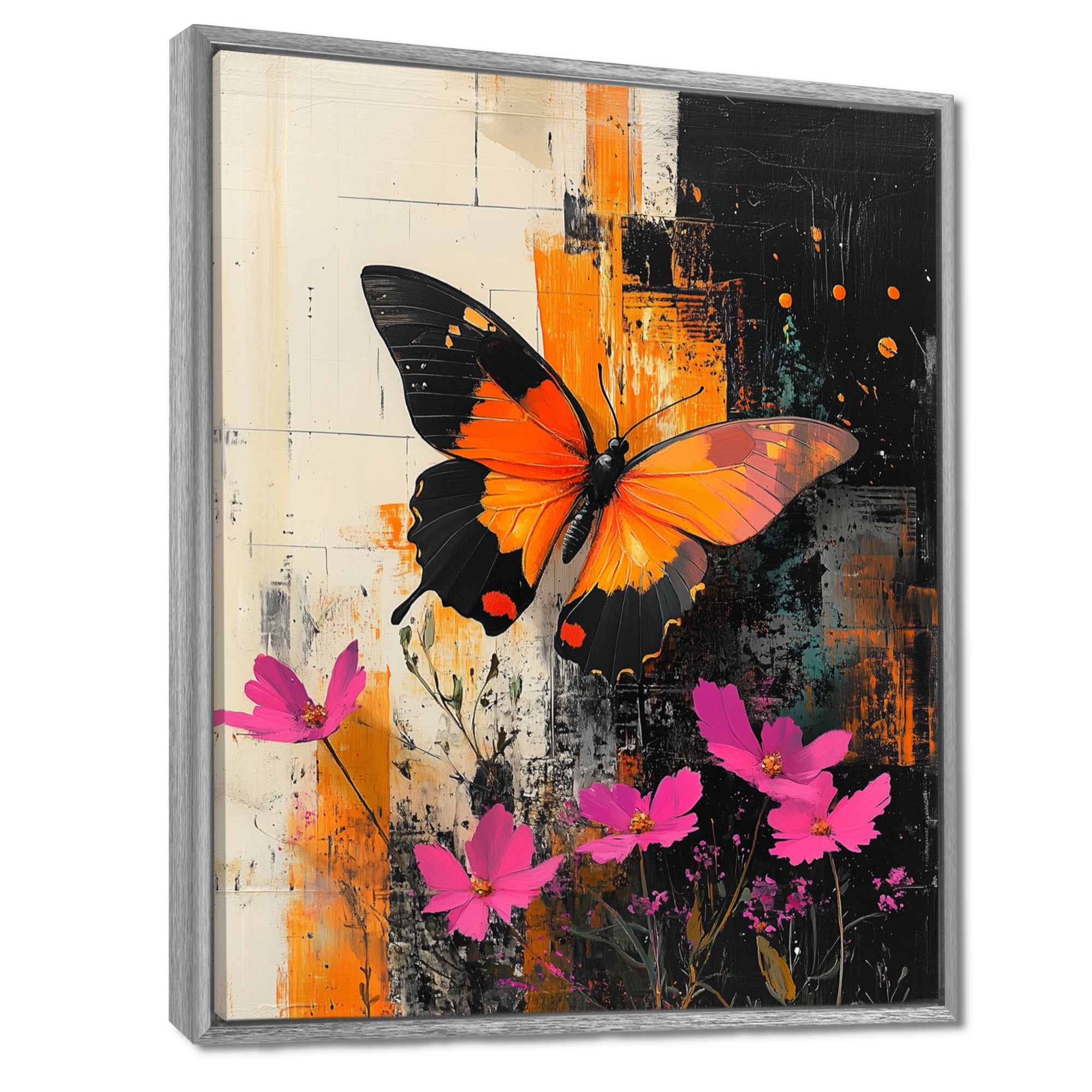 Butterfly Shoreline Symphony Of Life - Butterfly Framed Canvas Art