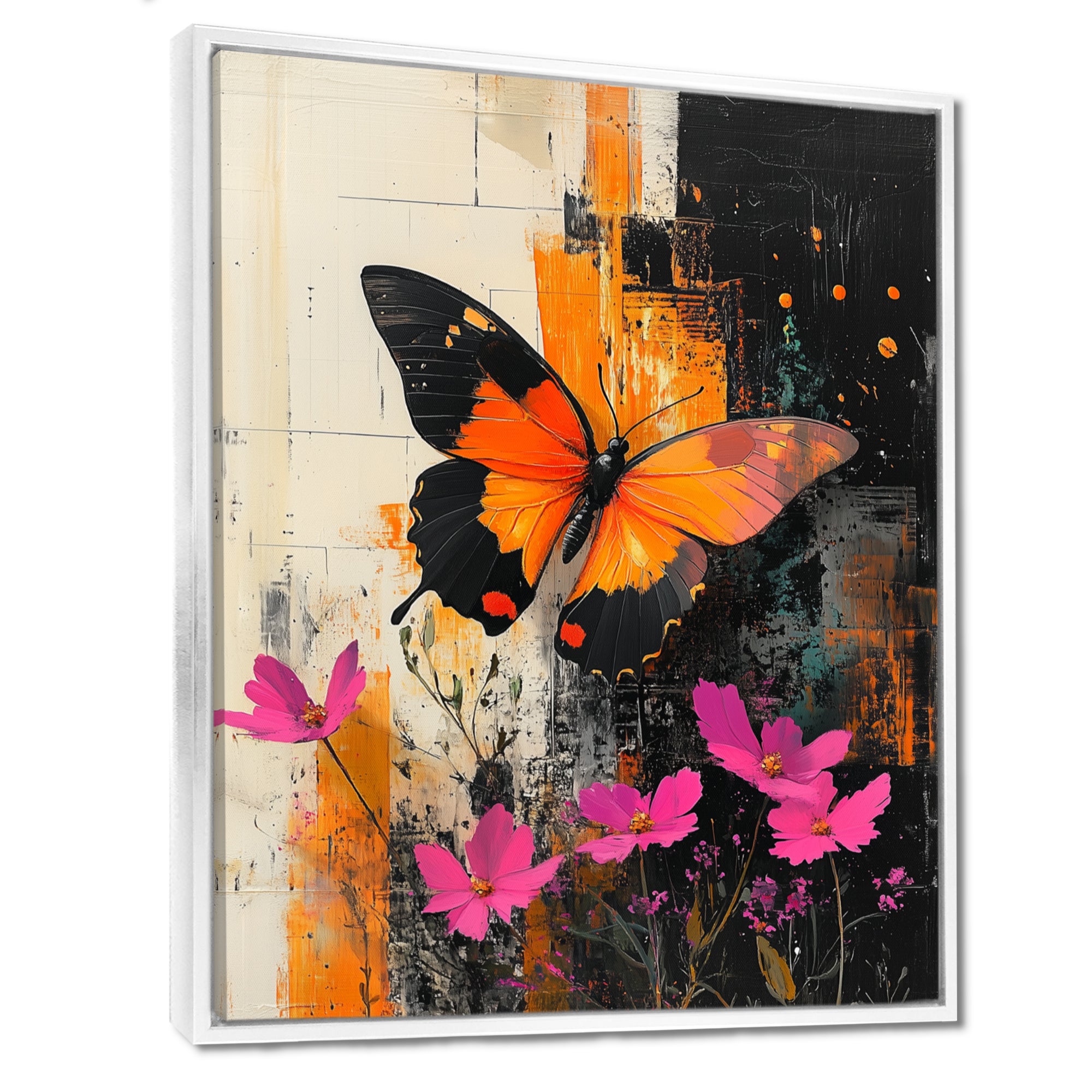 Butterfly Shoreline Symphony Of Life - Butterfly Framed Canvas Art
