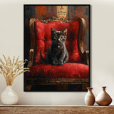 Red And Gold Cat Roaring Kitty Sophisticate - Cat Large Canvas Wall Art