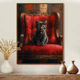Red And Gold Cat Roaring Kitty Sophisticate - Cat Large Canvas Wall Art