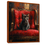Red And Gold Cat Roaring Kitty Sophisticate - Cat Large Canvas Wall Art
