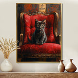 Red And Gold Cat Roaring Kitty Sophisticate - Cat Large Canvas Wall Art