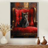 Red And Gold Cat Roaring Kitty Sophisticate - Cat Large Canvas Wall Art