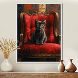 Red And Gold Cat Roaring Kitty Sophisticate - Cat Large Canvas Wall Art
