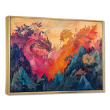 Pink And Orange Dragons Paper Offerings - Dragons Wall Decor