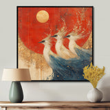 Blue And Orange Bird Spirit Guardians - Bird Wall Decor