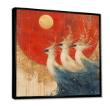 Blue And Orange Bird Spirit Guardians - Bird Wall Decor