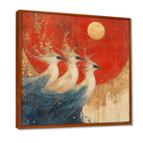 Blue And Orange Bird Spirit Guardians - Bird Wall Decor