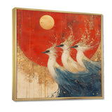 Blue And Orange Bird Spirit Guardians - Bird Wall Decor