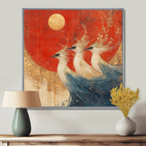 Blue And Orange Bird Spirit Guardians - Bird Wall Decor