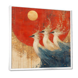 Blue And Orange Bird Spirit Guardians - Bird Wall Decor