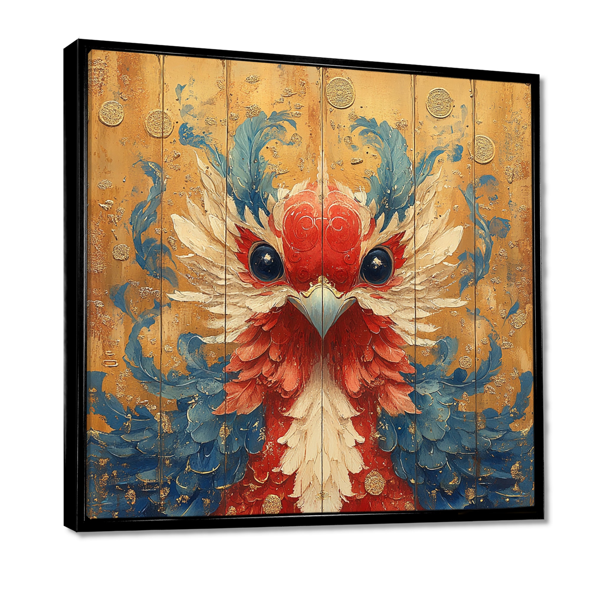 Red And Blue Bird Spirit Guardian - Bird Wall Art Prints