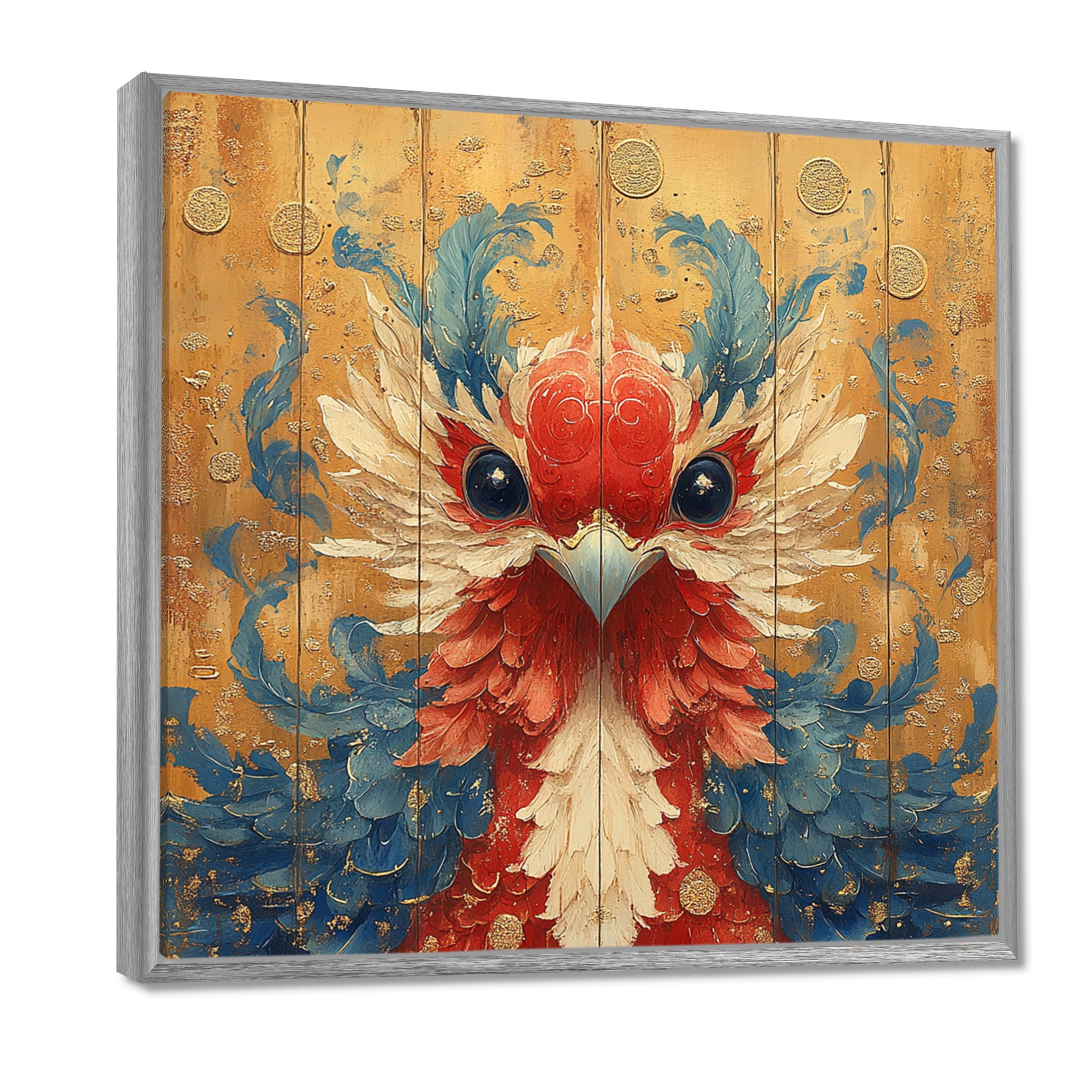 Red And Blue Bird Spirit Guardian - Bird Wall Art Prints
