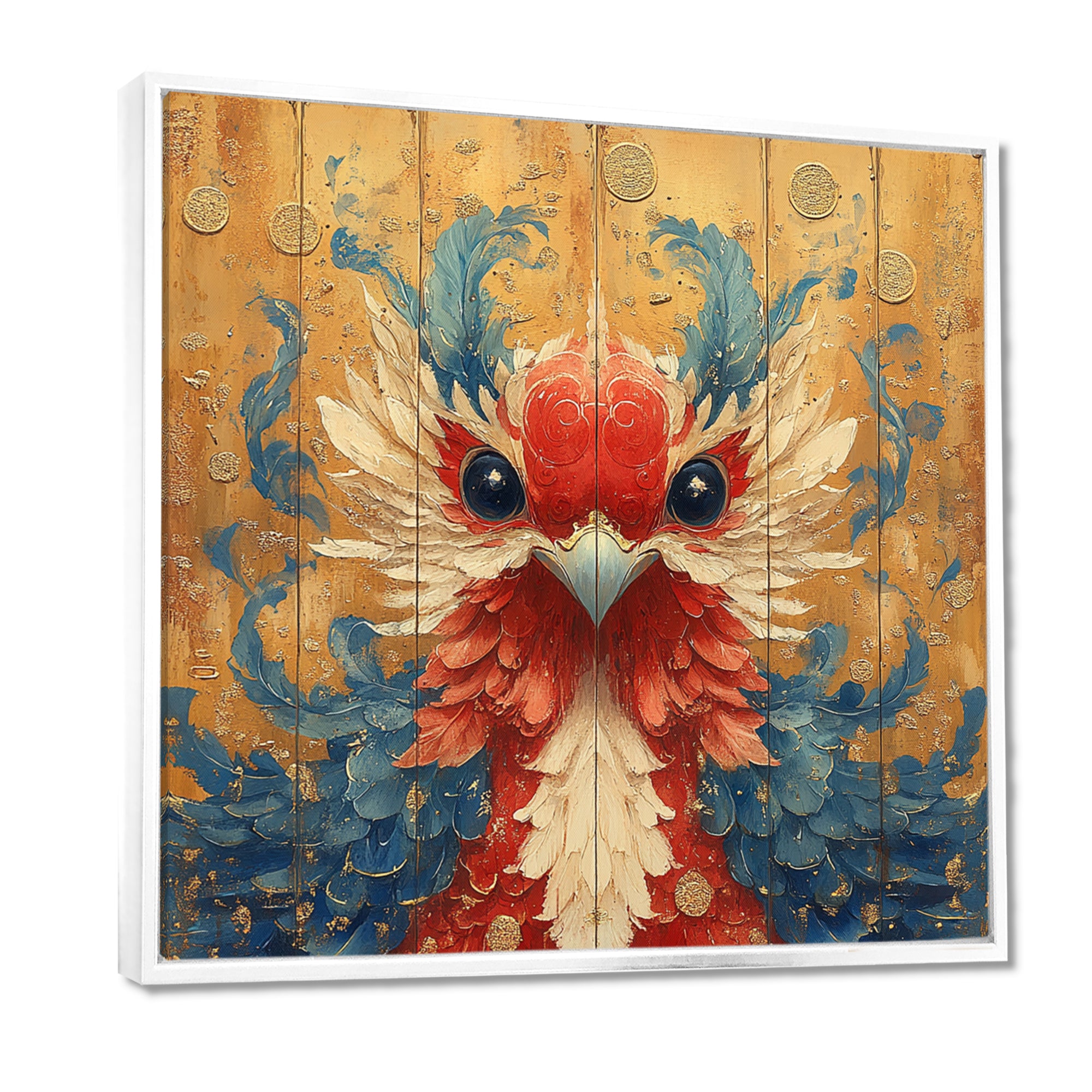 Red And Blue Bird Spirit Guardian - Bird Wall Art Prints