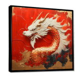White And Orange Dragon Spirit - White Dragons Wall Art