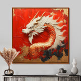 White And Orange Dragon Spirit - White Dragons Wall Art