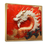 White And Orange Dragon Spirit - White Dragons Wall Art